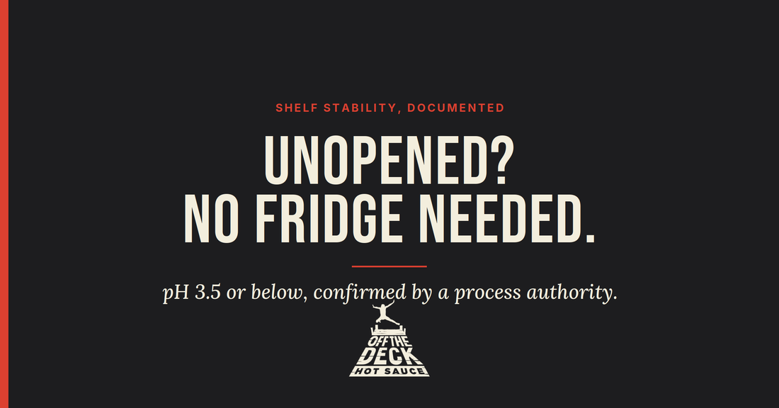 Off the Deck blog hero for a guide to refrigerating and storing fermented hot sauce
